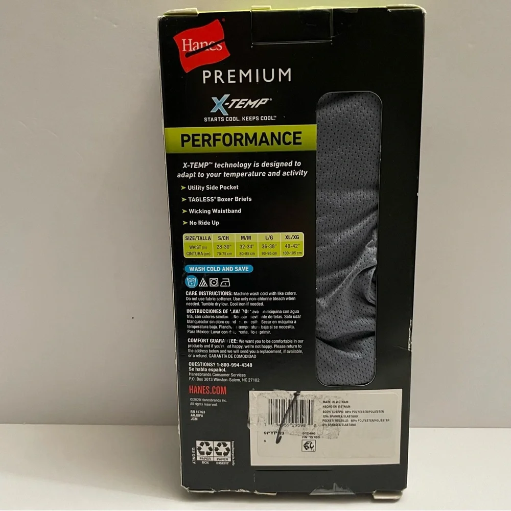 Hanes 3 Tagless Bóxer Briefs Men’s Size S